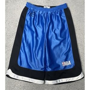 NBA Basketball Reversible Athletic Baggy Drawstring Shorts Blue/Black Mens Small